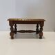 Small vintage carved solid wood footrest bench
