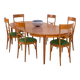 Danish round teak expandable table with 2 leaves, 1960s