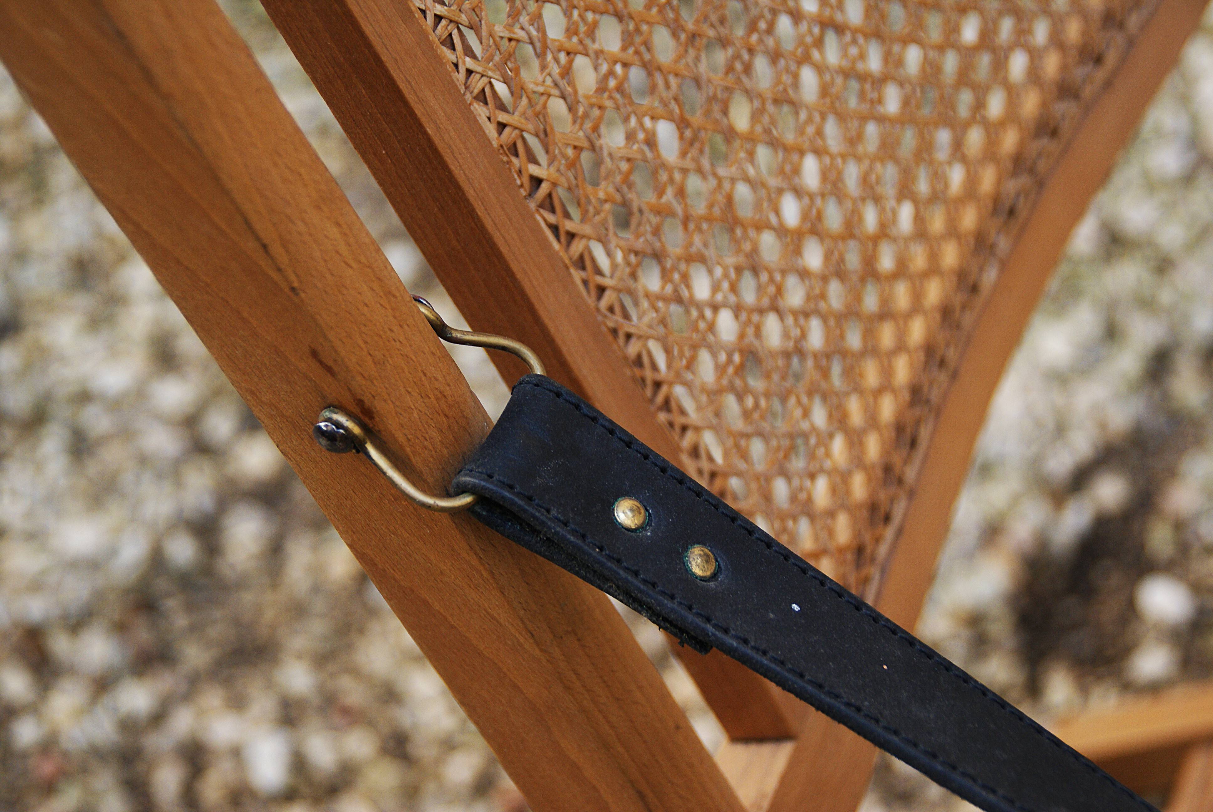 19th-century caned chaise longue in colonial style