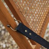 19th-century caned chaise longue in colonial style