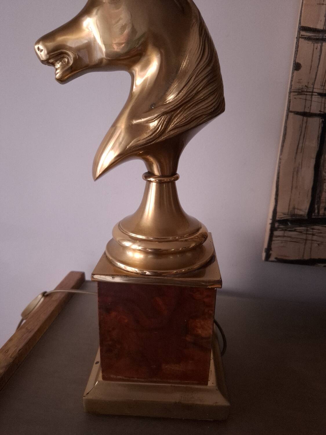 1980s horse head table lamp