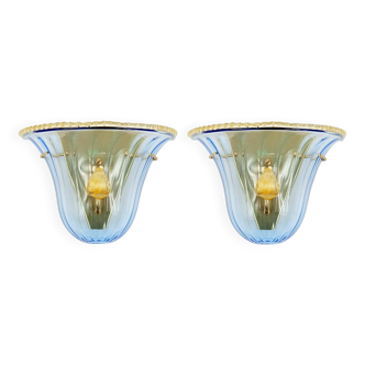 Pair of La Murrina Murano Art Glass Wall Lamps, Murano, Italy, 1980s/1990s