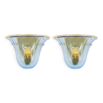 Pair of La Murrina Murano Art Glass Wall Lamps, Murano, Italy, 1980s/1990s