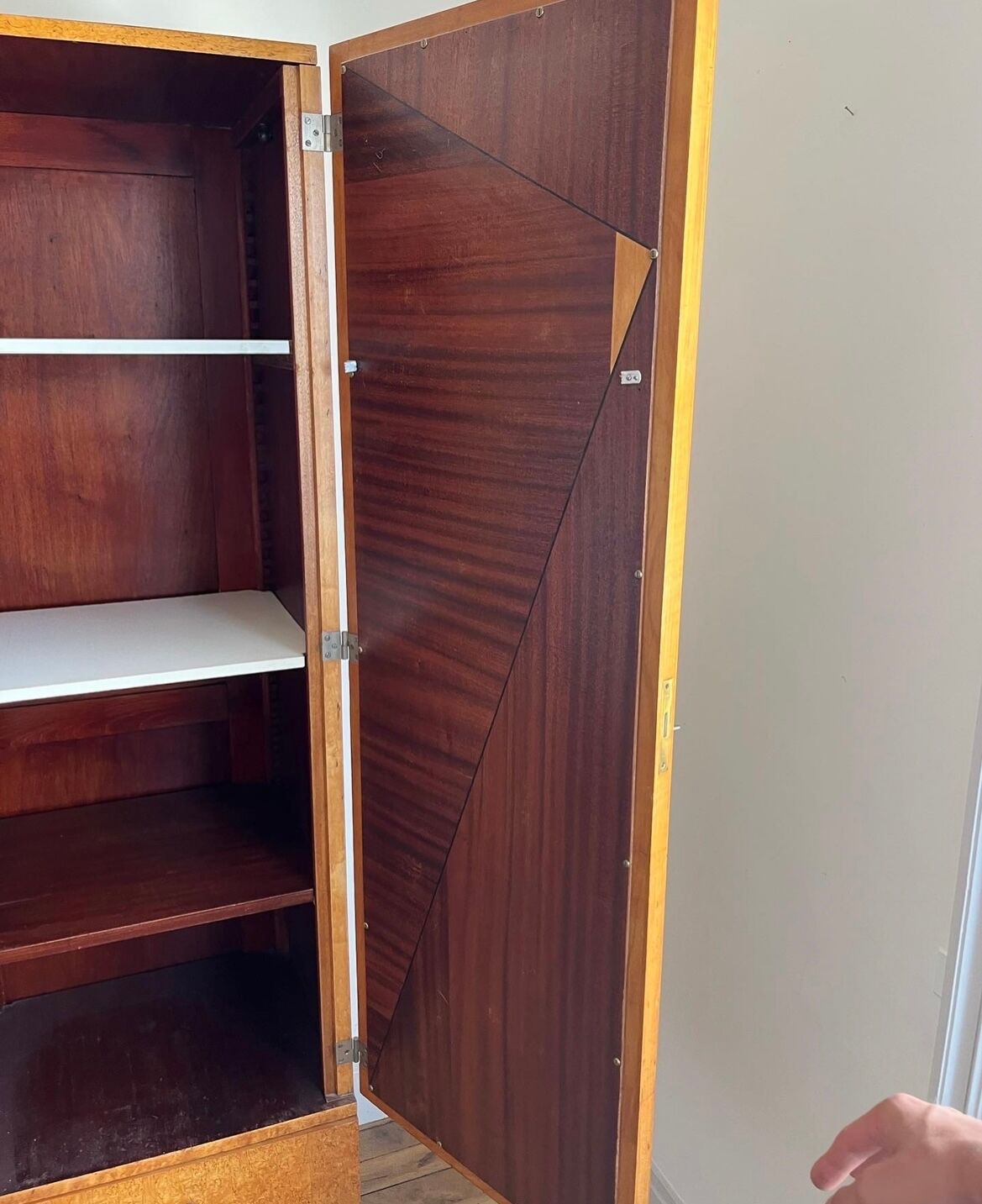 Art deco veneer cabinet