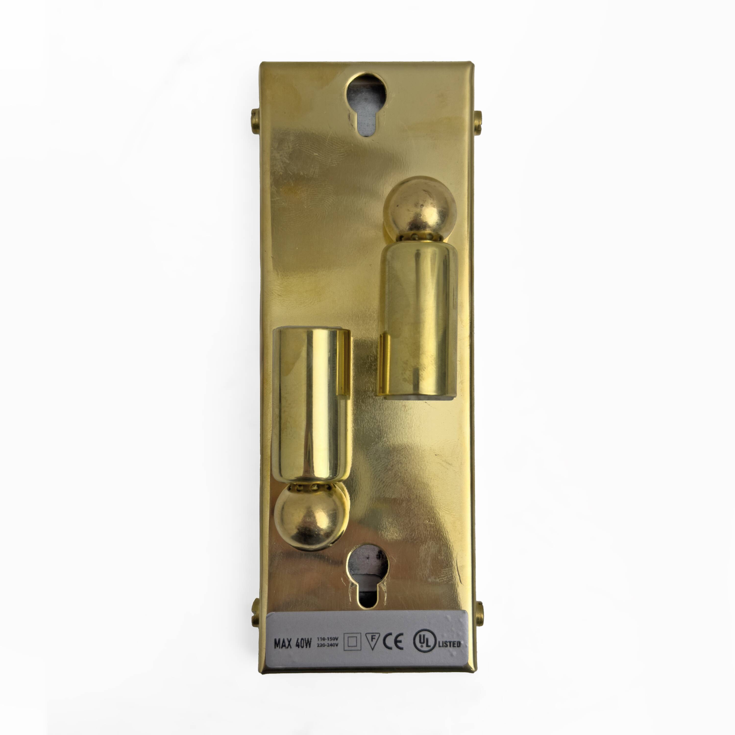 Pair of Modern Murano Glass Transparent and Brass Sconces, Italy