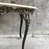 Neoclassical oval marble and bronze coffee table