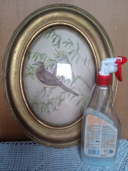 Antique oval curved glass frame 46/36c
