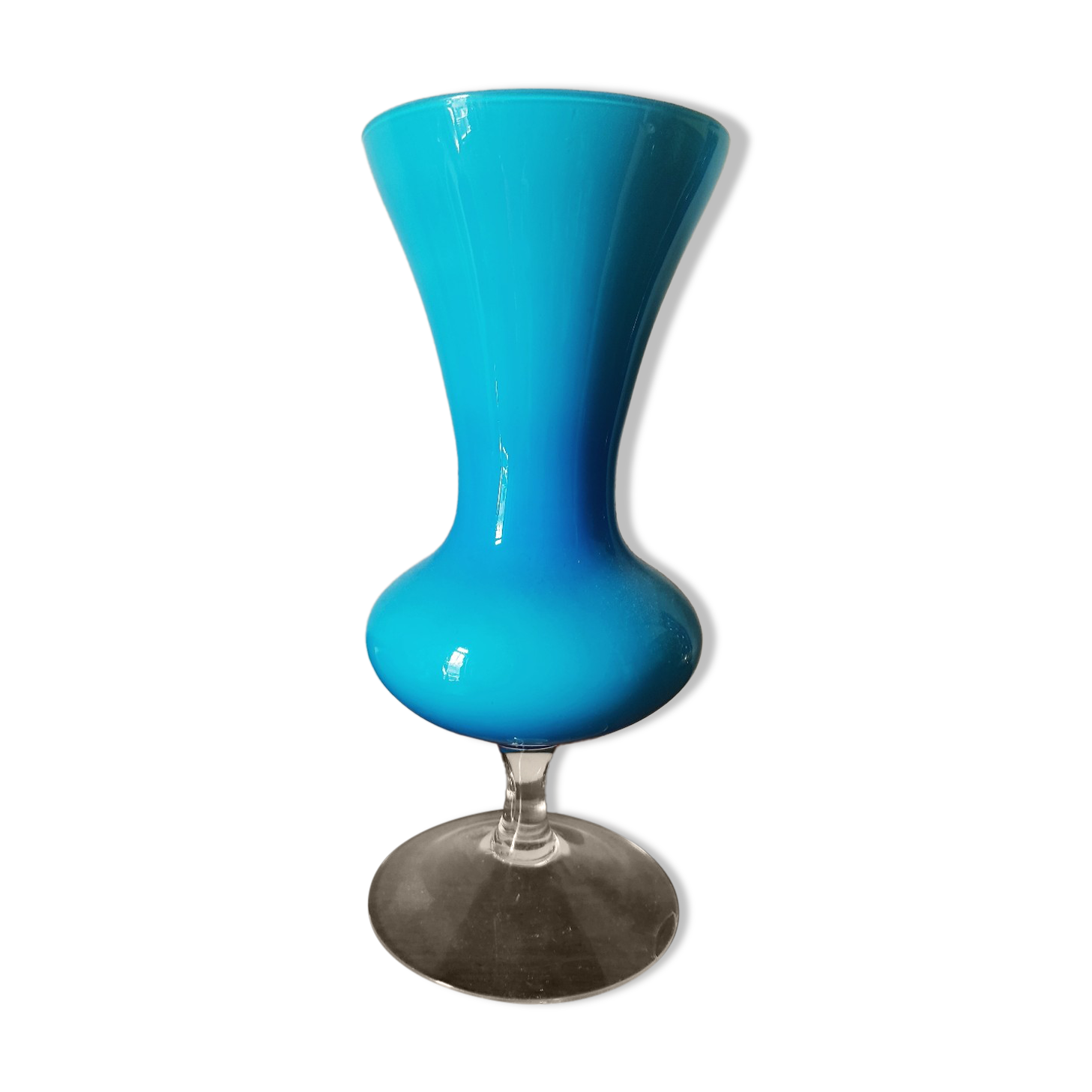 Blue opaline vase