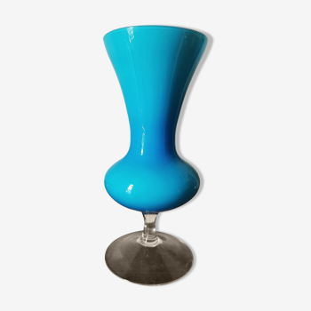 Blue opaline vase