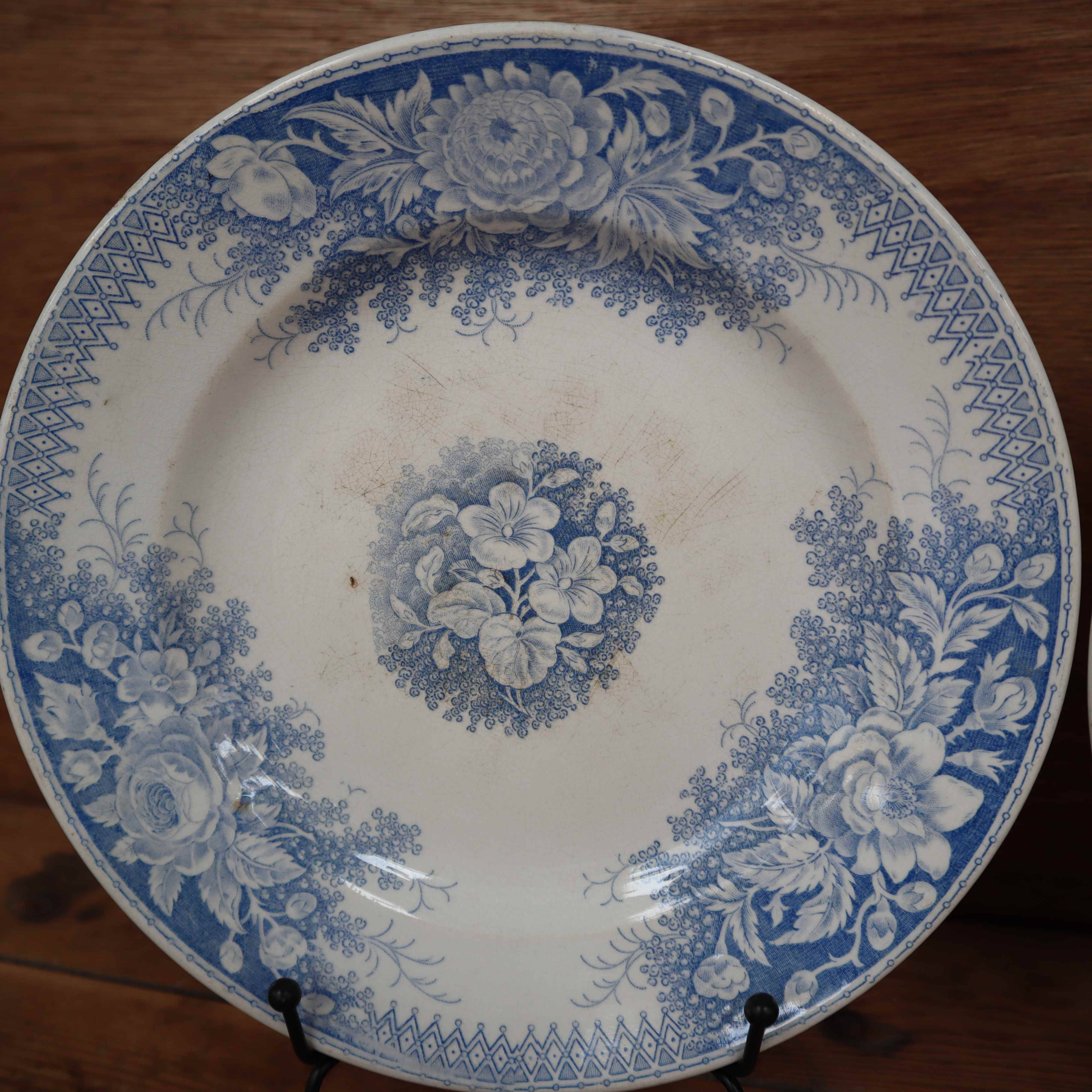 3 deep plates Sarreguemines Jardinière Terre de Fer