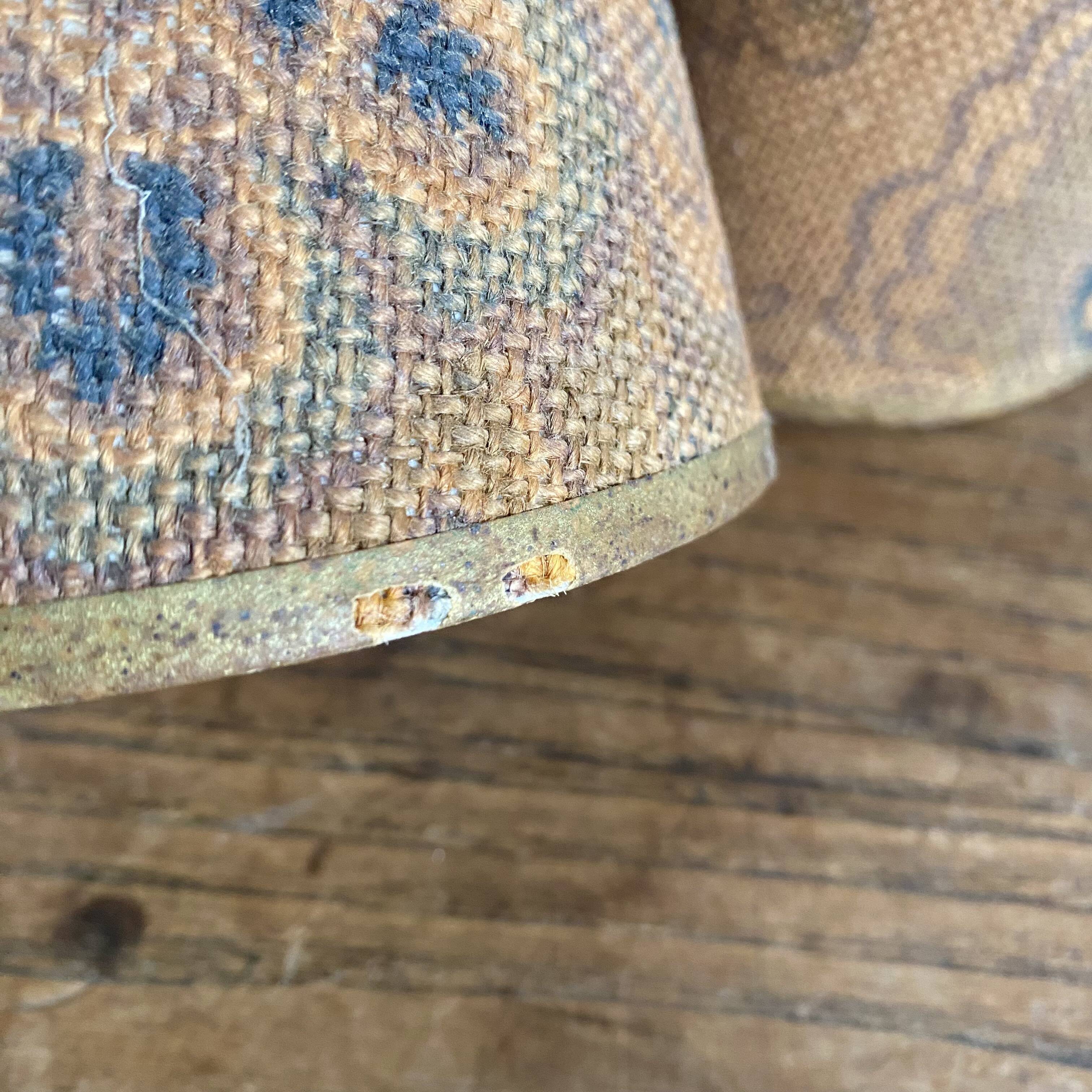 Old jute lampshades to be installed