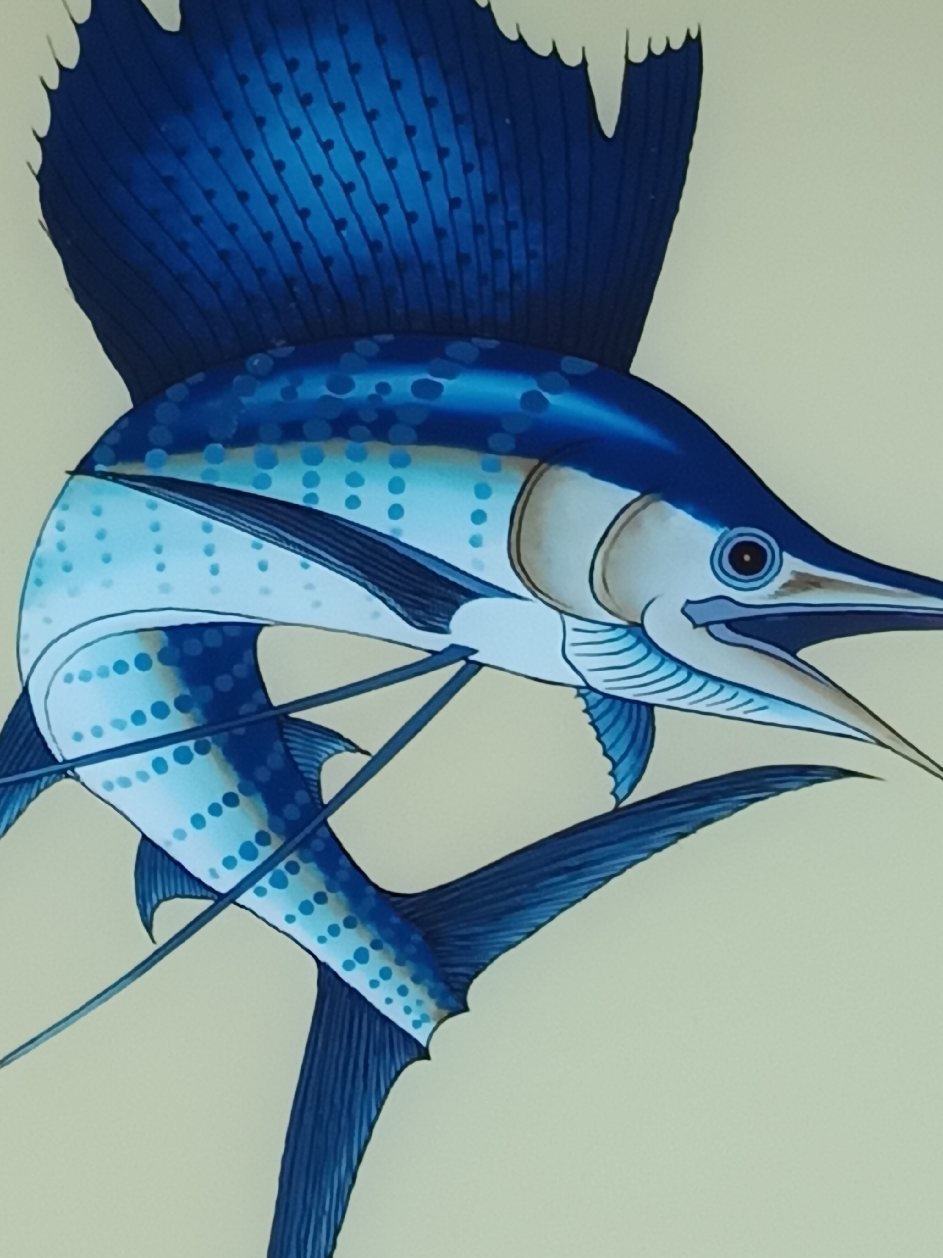 Pair of decorative panels signed by Djibril Fall Diène Exotic Fish