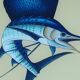 Pair of decorative panels signed by Djibril Fall Diène Exotic Fish