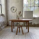 70s oval pine table from Les Arcs