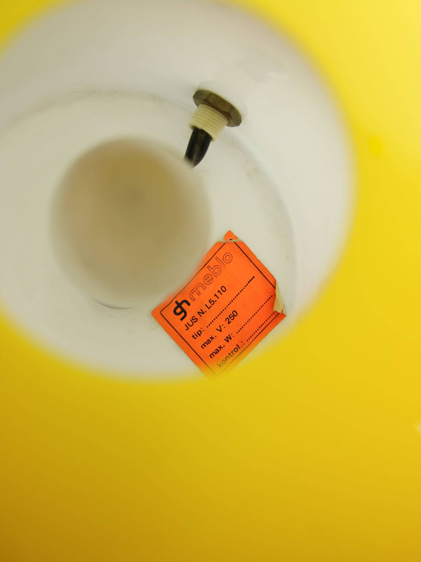 Rare Yellow Mushroom Table Lamp by Luigi Massoni for Guzzini, 1970s