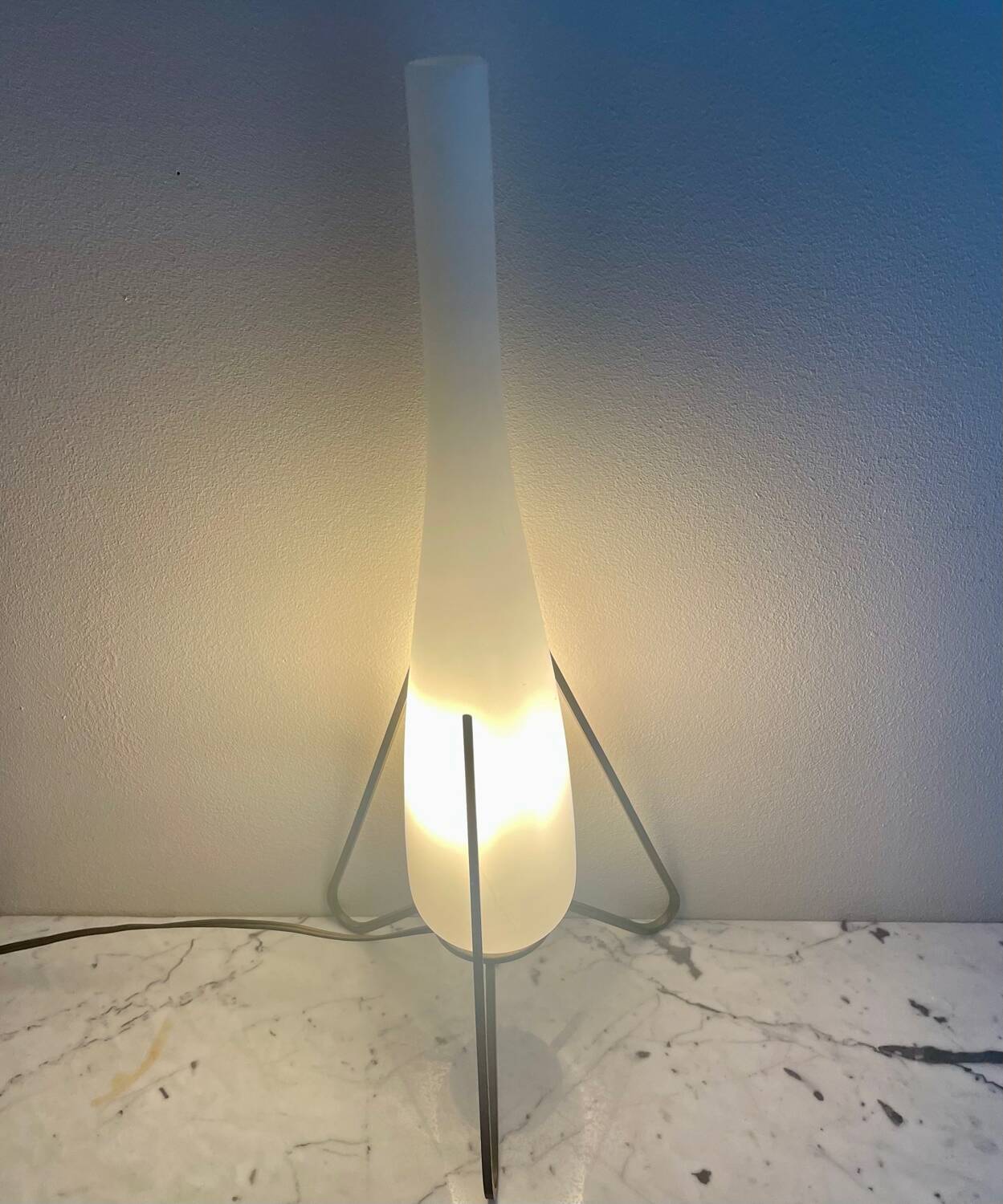 Space age opaline brass lamp from the 60s