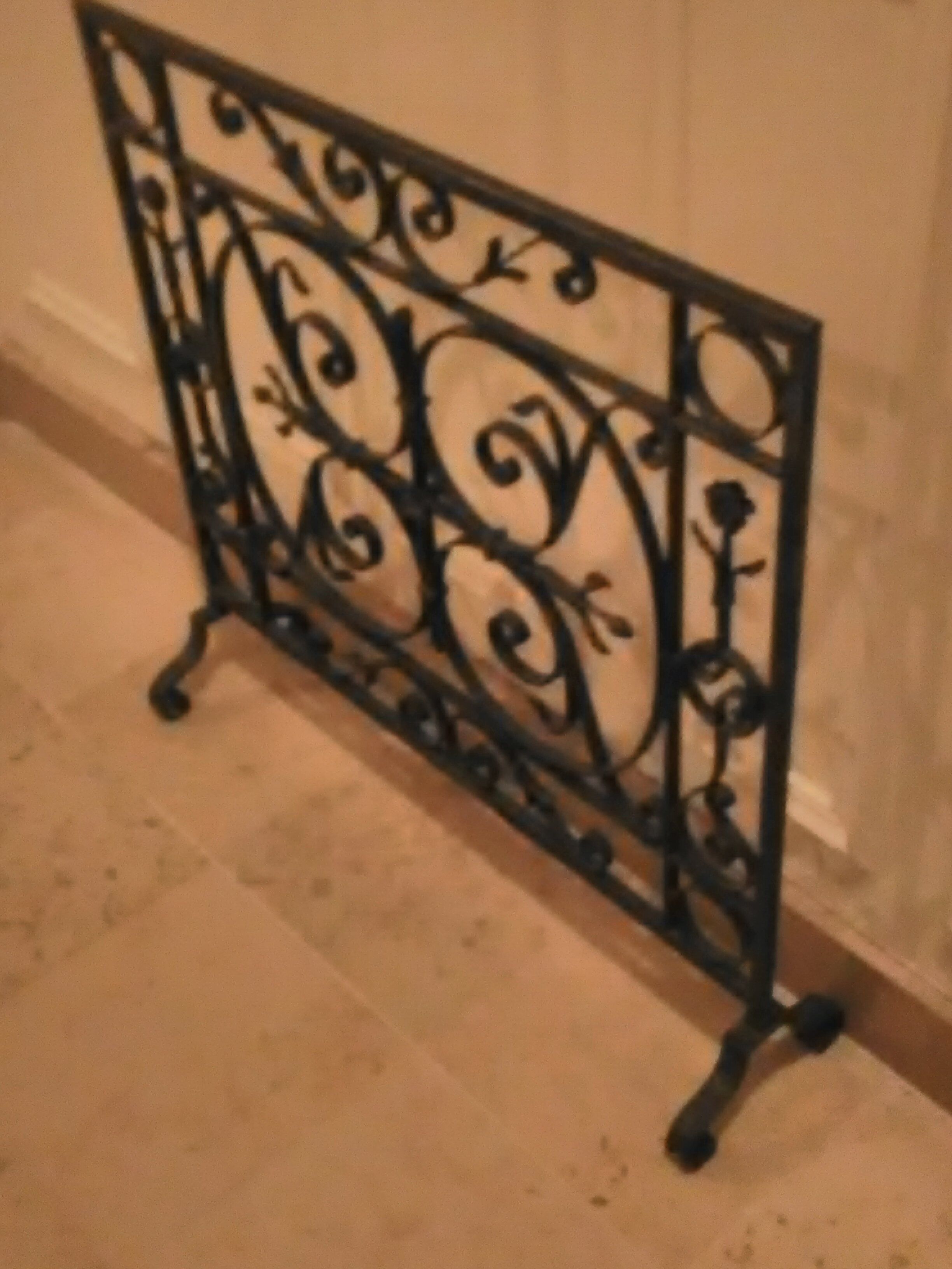 fireproof fireplace wrought iron