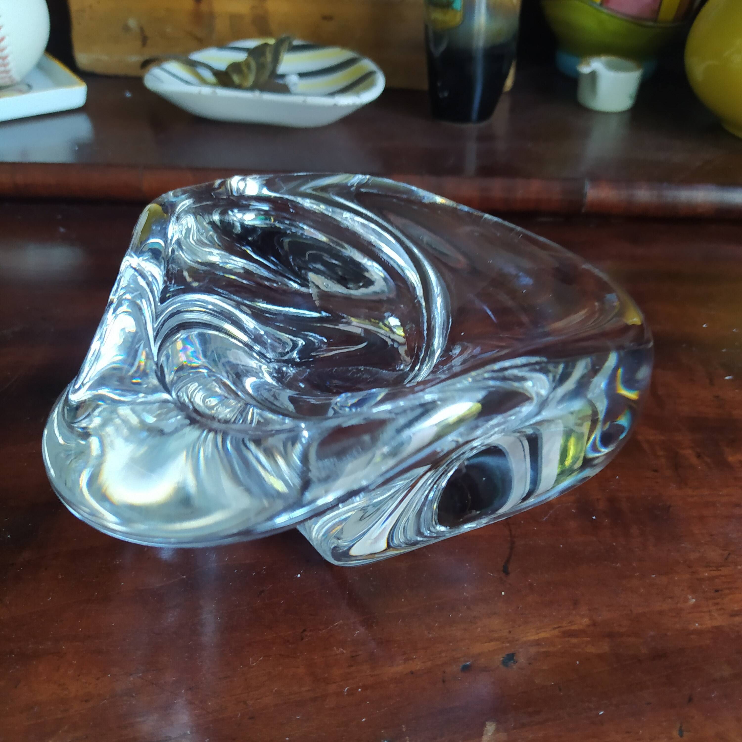 Empty pocket ashtray caravelle from the st louis crystal factory