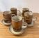 Set of 5 mugs / 2 mocha mugs in stoneware