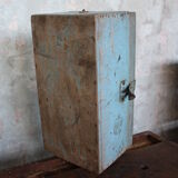 Blue vintage tool box wooden