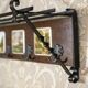 Early 20th Century Dutch Oak Wall Coat Rack with Decorative Tiles, 1950s