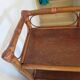 Retro-modernist - Sideboard-bookcase-2 doors-wood-rattan-cane-1960s