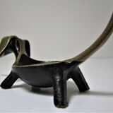 Zoomorphic bronze dachshund ashtray 50s