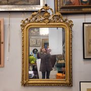 Espejo de pared Segundo Imperio, Madera tallada y dorada, Napoleon III, circa 1880 – France