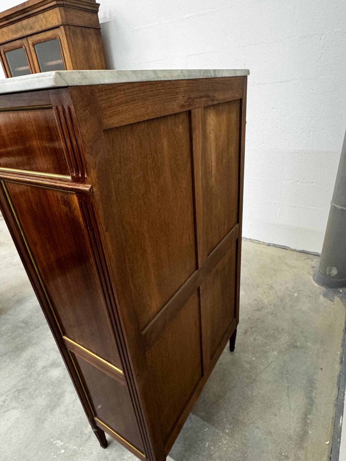 Louis XVI style secretary with marble top