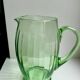 Art deco green glass pitcher / carafe 30s-40s