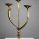 Solid Brass Three-Arm Candelabra — Modernist, 1960s