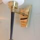 Brass and opaline wall lamp white / vintage 60s-70s