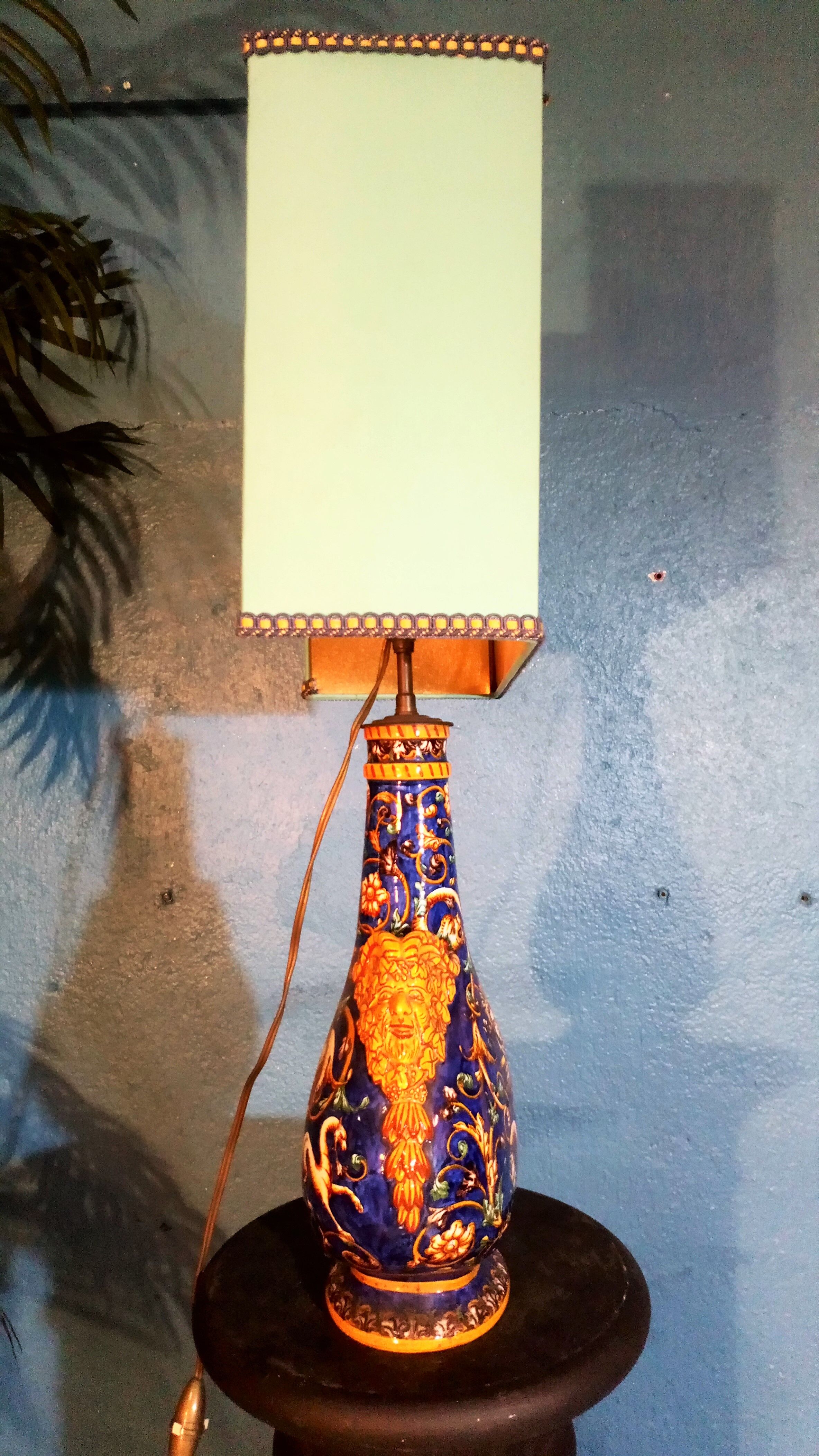 19th century Gien ceramic lamp