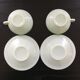 Pair of almond green opaline cups