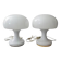 Pair of white “mushroom” table lamps for Jihlava, Czechoslovakia, 1970s