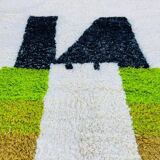 Handmade pure wool rug, size 140 x 260 cm.