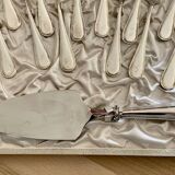 Dessert service 12 forks 1 silver metal shovel net model