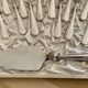 Dessert service 12 forks 1 silver metal shovel net model