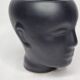 Anthropomorphic pot cover in matt black glazed ceramic, 80s