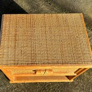 Maugrion bedside table for Roche Bobois, wood and rattan, 1980s