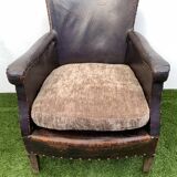 Vintage leather club chair, 1930s