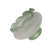 Globe en verre opaline pour luminaire suspension vert et blanc