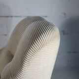 Pair of armchairs "space age". Beige corduroy velvet. France, circa 1970