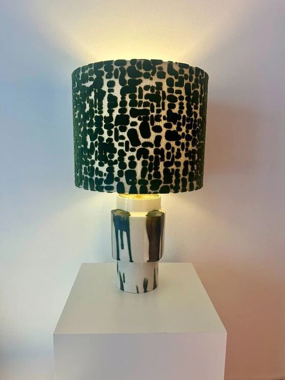 Set of 2 MCM table lamps: Unique recycled pieces made from vases by Ditmar Urbach Keramik – Czech Republic.