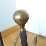 Chenets de cheminée tête laiton ou bronze
