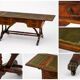 English mahogany double-sided desk with extensions