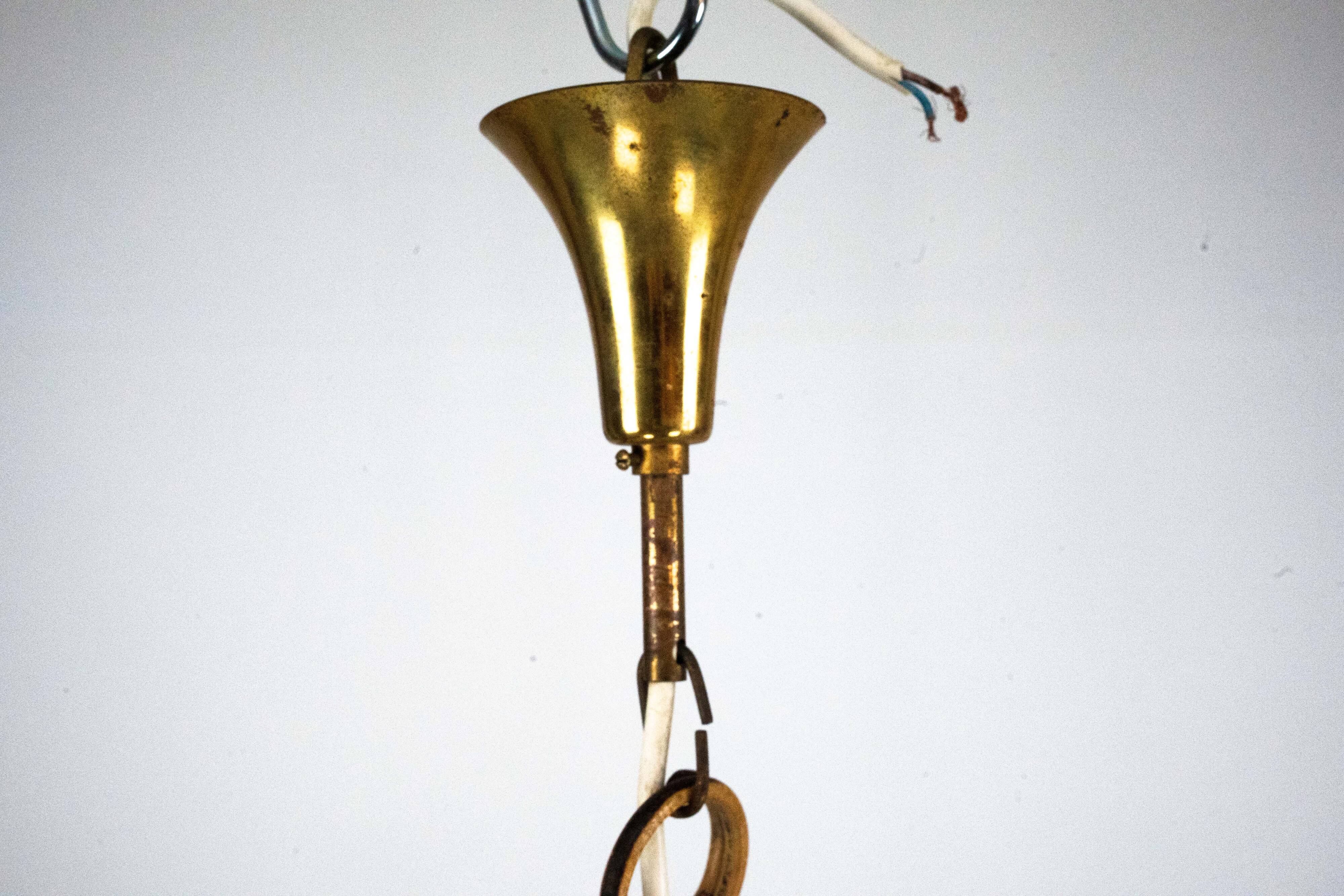 Chandelier en bambou sphérique vintage des années 1950