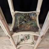 Pair of large painted wooden side tables with three tops.