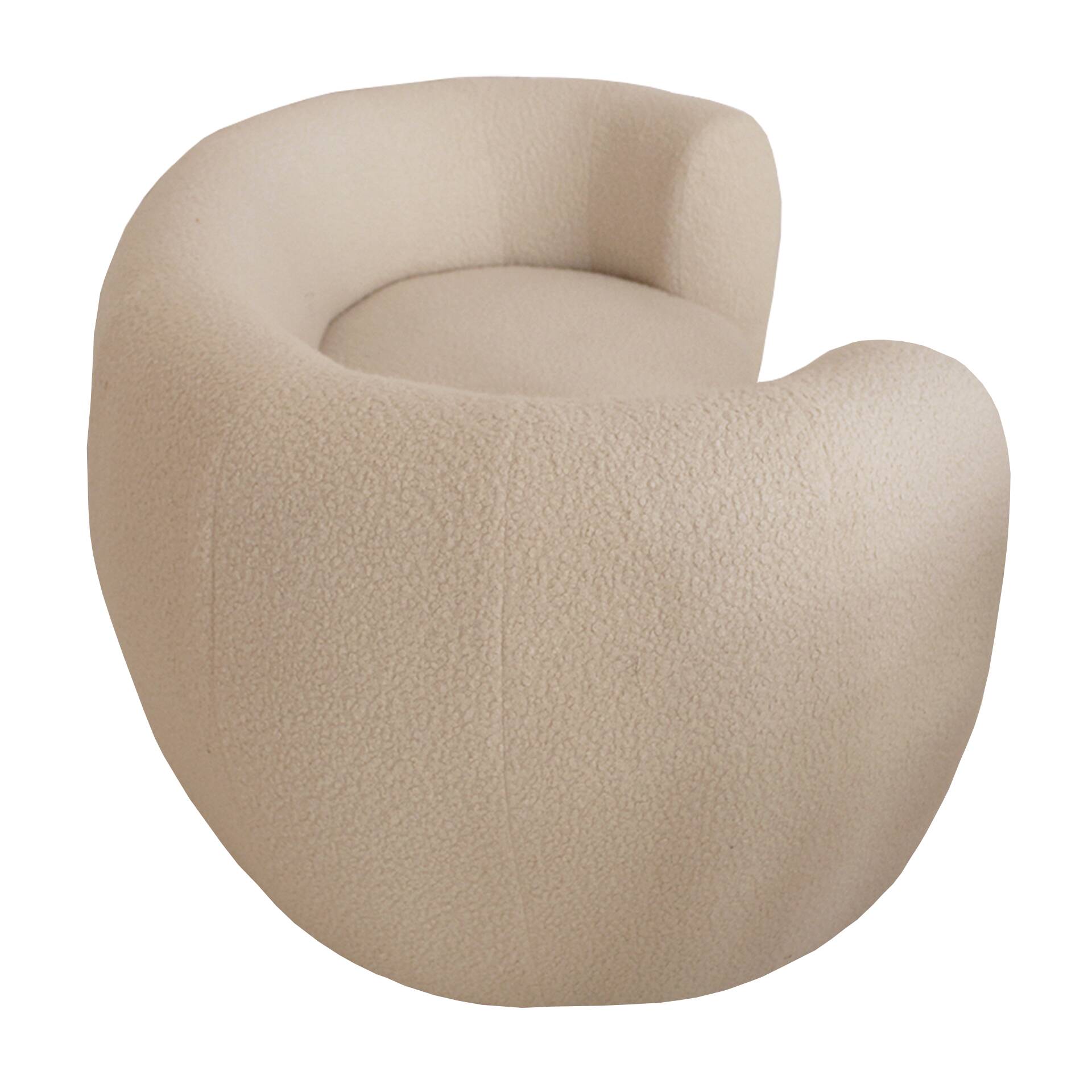 Late 20th Century, Wool and Solid Wood Curved Sofa, Italy