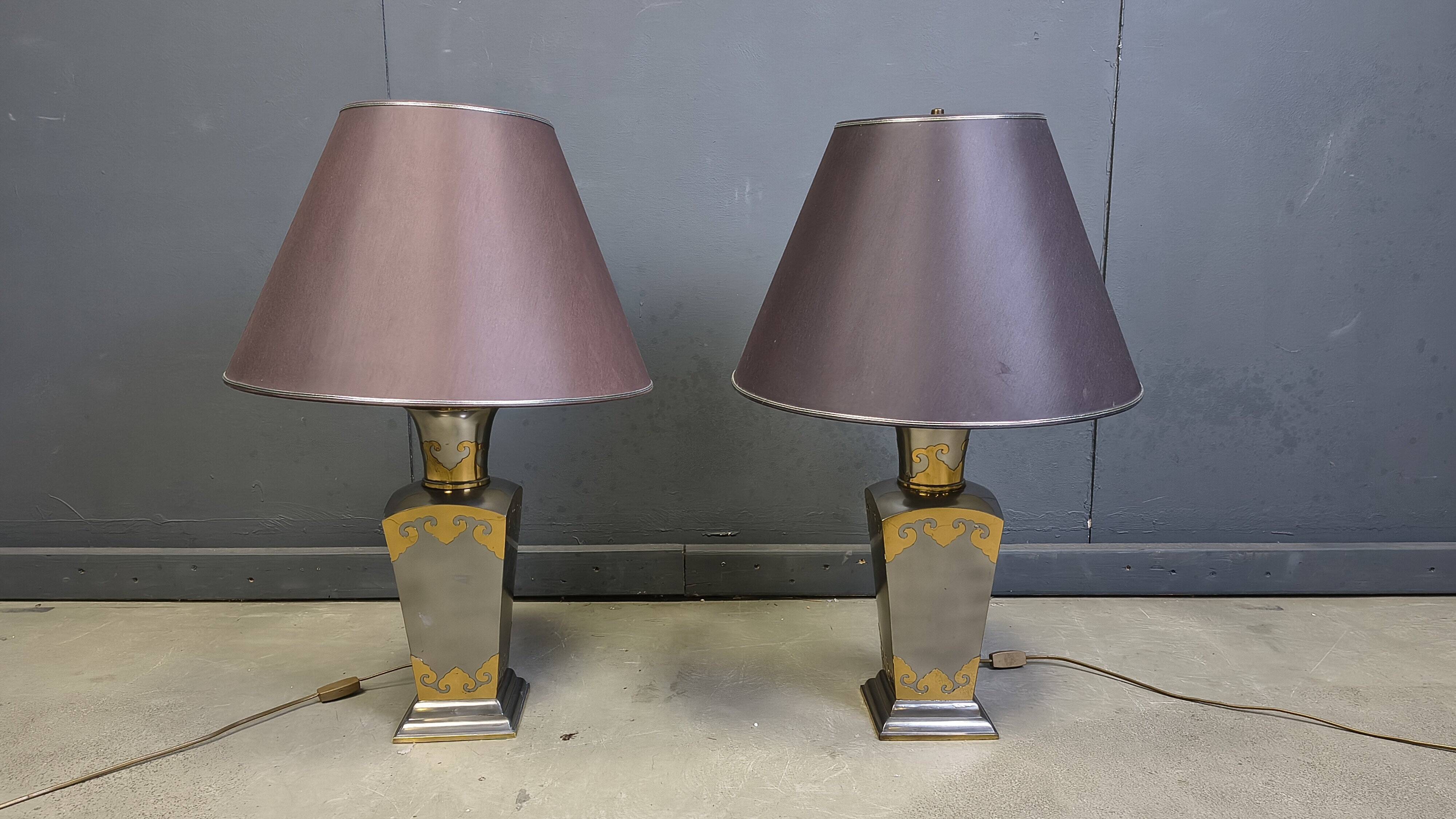 Lampes de table en étain vintage, années 1970 - ensemble de 2